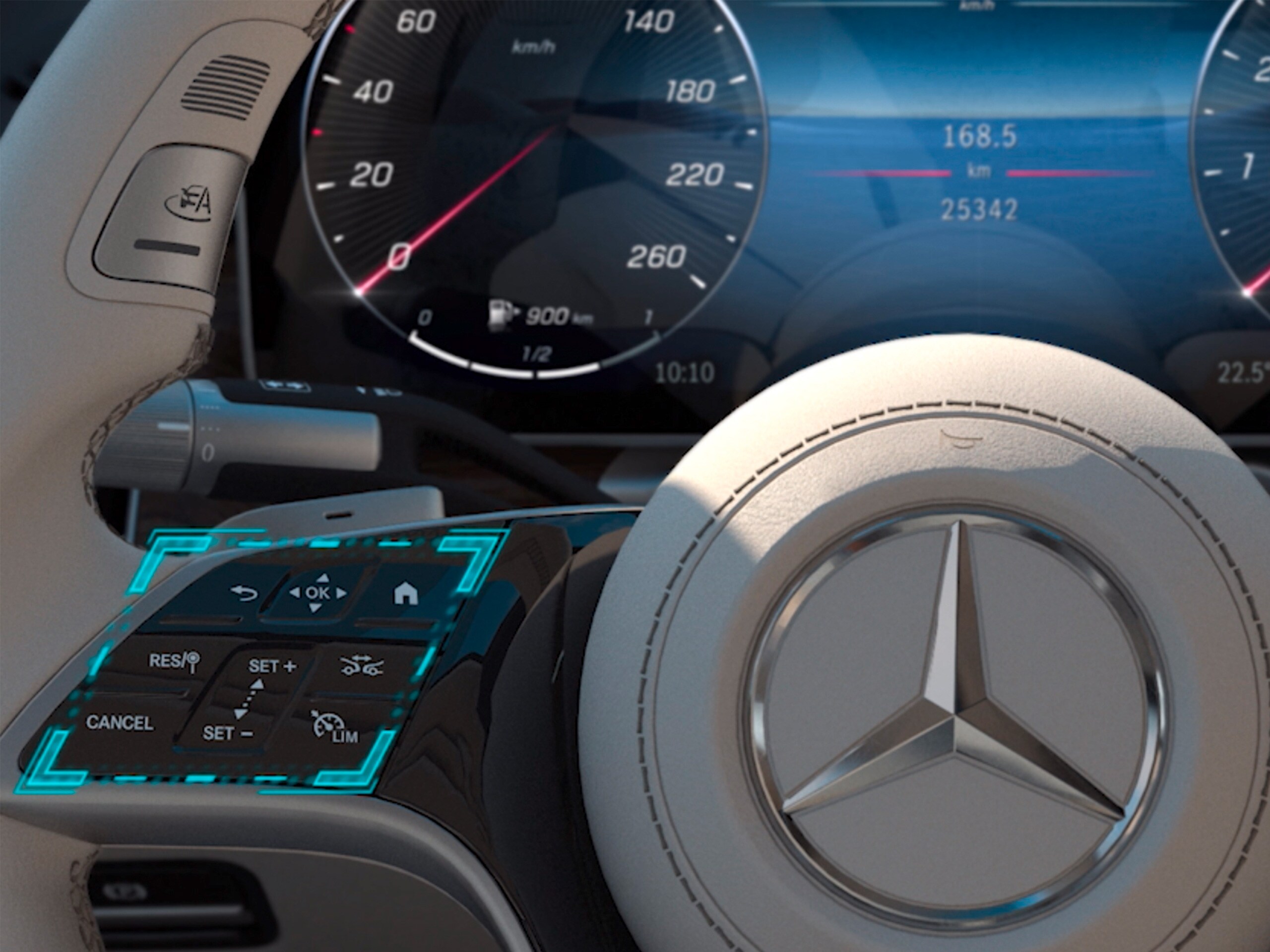 The video shows how the MBUX touch control concept of the Mercedes-Benz C-Class works.