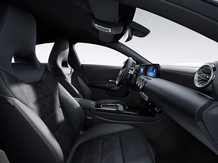 The Mercedes-Benz CLA Coupé with AMG Line in the vehicle interior.