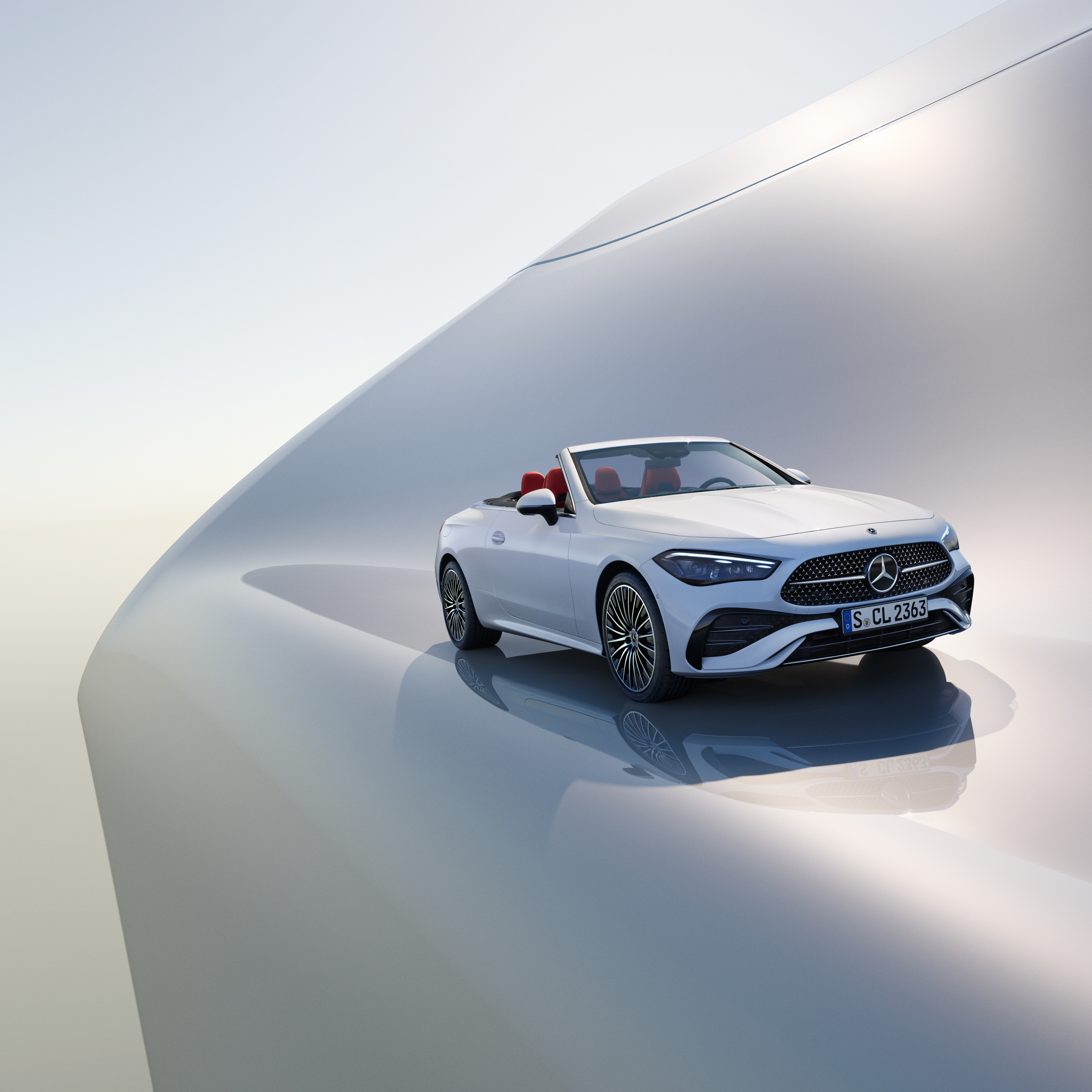 CLE Cabriolet | Mercedes-Benz Side front view of the Mercedes-Benz CLE Cabriolet.