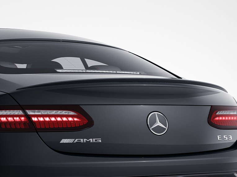 The AMG spoiler lip on the Mercedes-AMG E 53 4MATIC Coupé.