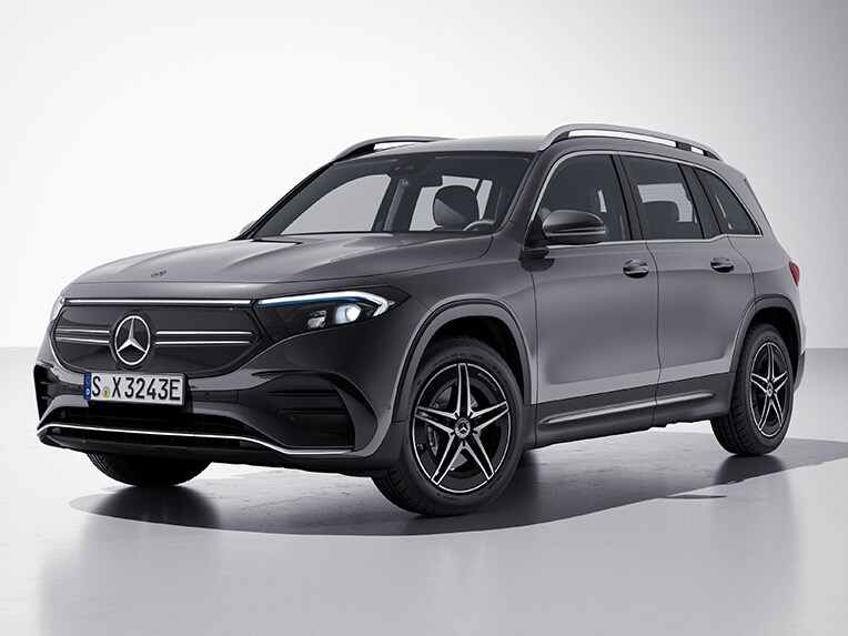The dynamic exterior of the EQB from Mercedes-EQ with AMG Line.