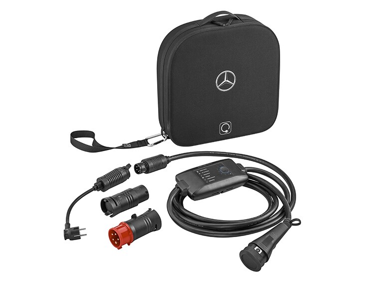 The EQE charging at a Mercedes-Benz Wallbox.