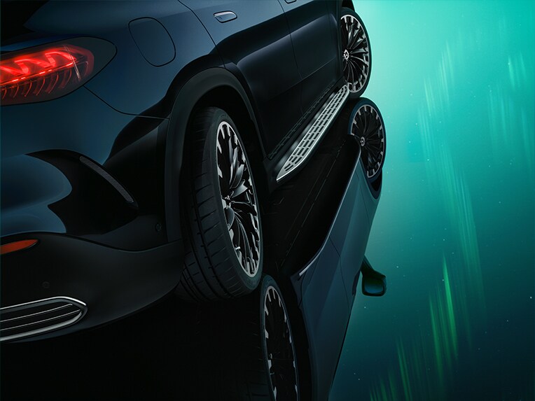 The rear-axle steering in the new EQE SUV from Mercedes-EQ.