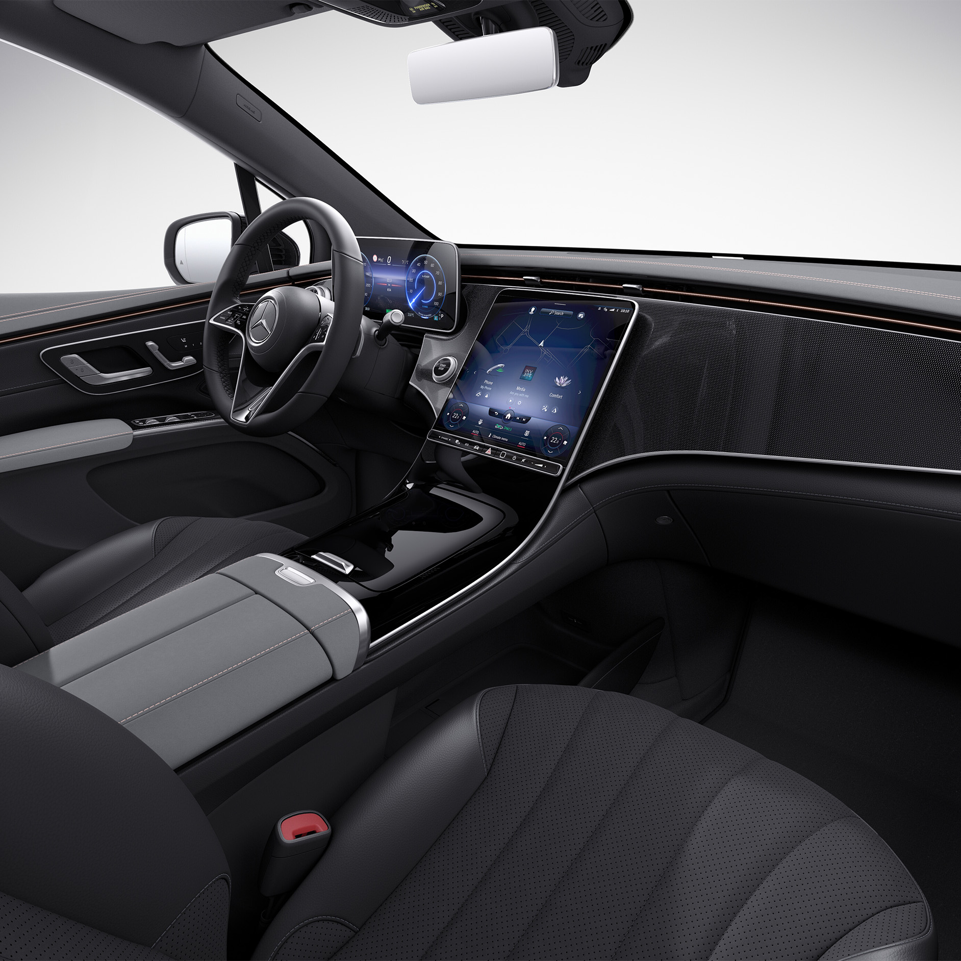 Advanced Package | EQS SUV | Mercedes EQ The EQS SUV interior with Advanced Package.