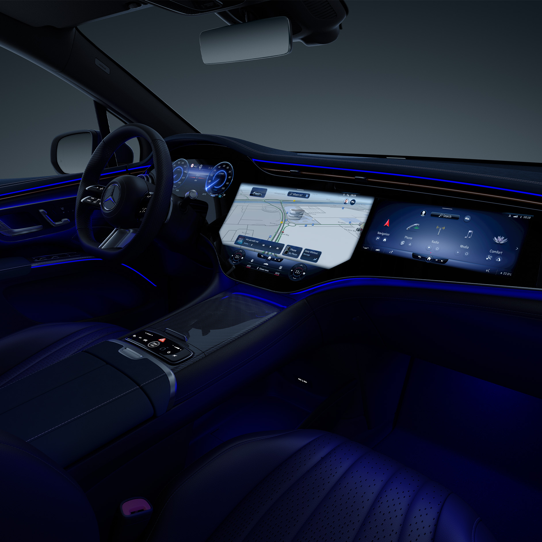 Advanced Plus Package | EQS SUV | Mercedes EQ The EQS SUV Interior with Advanced Plus Package.