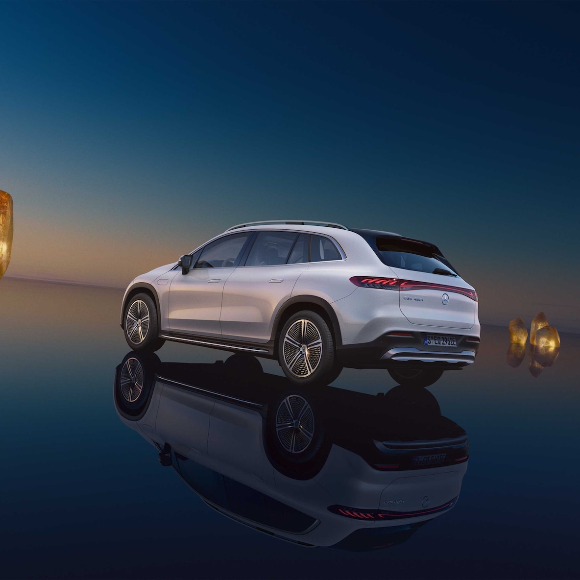 An exterior view of the Mercedes-Benz EQS SUV.