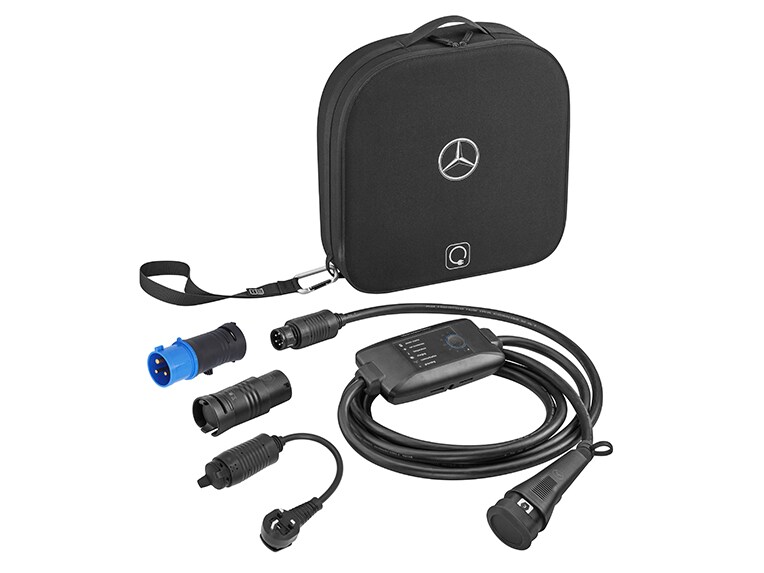 The EQB charging at a Mercedes-Benz Wallbox.