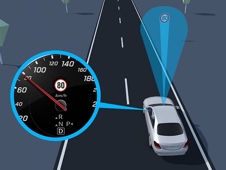 How Traffic Sign Assist works in the Mercedes-Benz G-Class.