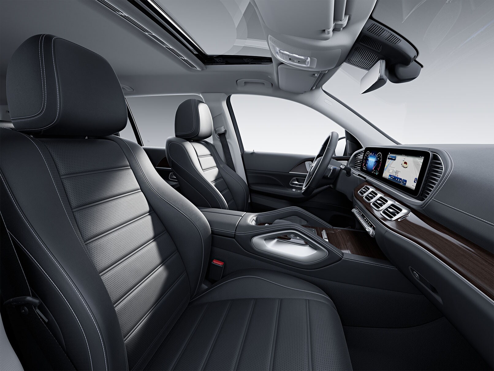The interior of the new Mercedes-Benz GLS with standard equipment.
