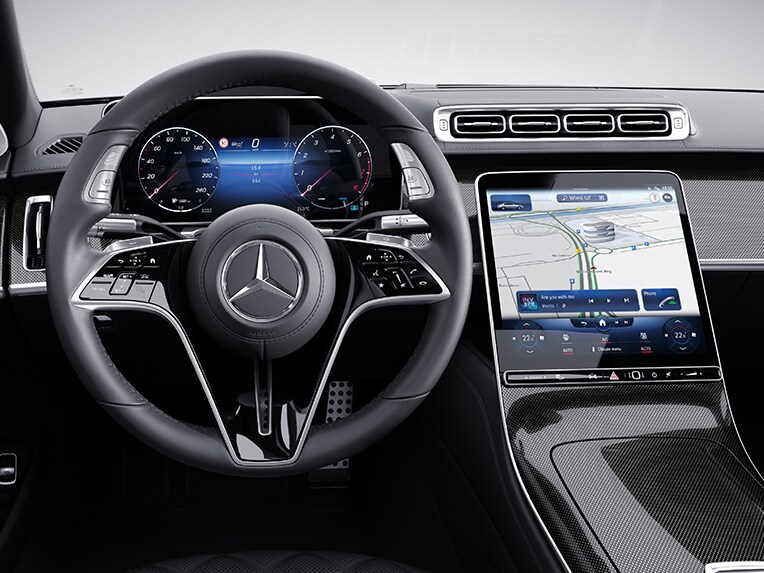 The driver display of the Mercedes-Benz S-Class Saloon.
