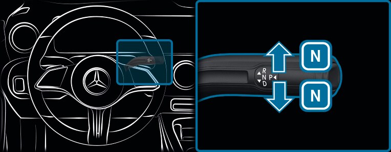 DIRECT SELECT lever - Engaging neutral N